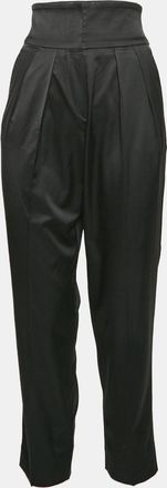 Emporio Armani Black Satin Pleated Trousers
