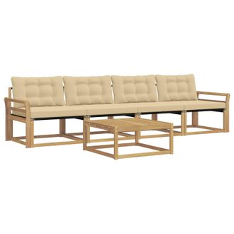 vidaXL Conjunto De Sof&aacute;s De Exterior 5 Pcs Y Beige 79 X 79 X 37 Cm Vidaxl