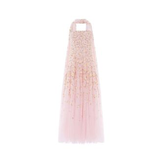 Needle & Thread Lea Ditsy Strapless Cape Gown - Dames - Jurken - Roze - Maat: 2XS Poliester