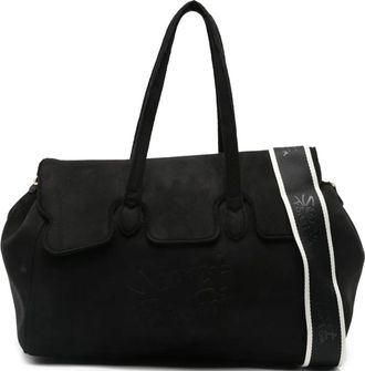 Secret Pon Pon logo-embossed shoulder bag - Black