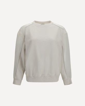 Brunello Cucinelli Felpa girocollo con maniche in organza Woman XS
