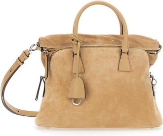 Maison Margiela 5Ac Soft Beige Crossbody Bag With Adjustable And Removable Shoulder Strap And Key Charm In Leather Woman