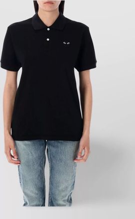 Comme Des Garçons heart polo collar short sleeves