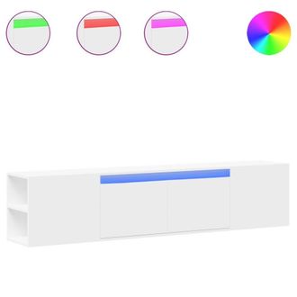 Berkfield Home TV Wall Cabinet with LED White 180x31x39.5 cm