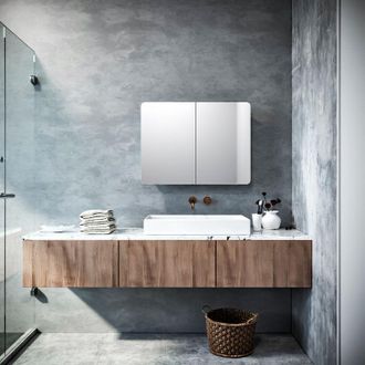 Elegant Lighting 600 x 800 mm Stainless Steel Bathroom Mirror Cabinet Wall Mounted Storage Cabinets 2 Door with 2 Adjustable Shelves - Elegant