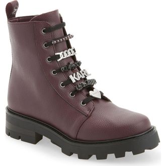 Karl Lagerfeld Mela Lug Sole Boot in Wine at Nordstrom Rack, Size 8