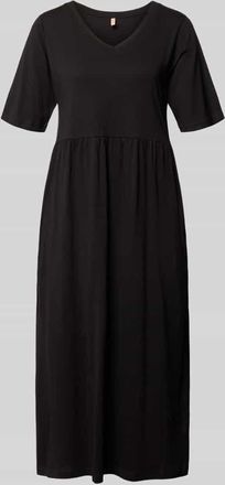 Soyaconcept Midikleid mit Smok-Details Modell DERBY in BLACK, Gr&ouml;&szlig;e XXL