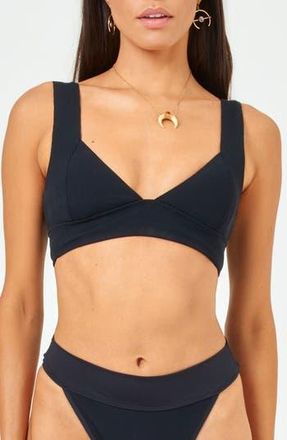 L*Space Hailey Rib Bikini Top in Black at Nordstrom Rack, Size X-Large