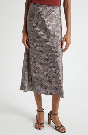 Vince Pressed Plaid Satin Slip Skirt in Multi Plaid at Nordstrom Rack, Size Xx-Small