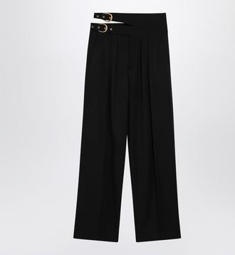 Chlo&eacute; Trousers With Double Belt And Gold Buckles