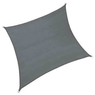 TecTake Toldo de polietileno con cuerdas tensoras, 5 x 5 m, gris