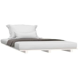 vidaXL Estructura de cama madera maciza de pino blanco 90x190 cm vidaXL