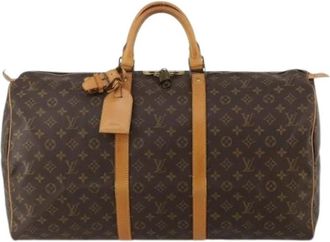 Louis Vuitton Pre-owned Vintage Weekend Bag - Dames - Vintage Weekendtas - Bruin - ONE Size - Leer - Vintage