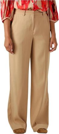 Minus Kameel Straight Leg Jeans voor Vrouwen - Dames - Wijde Broeken - Bruin - S - Polyester - Broeken