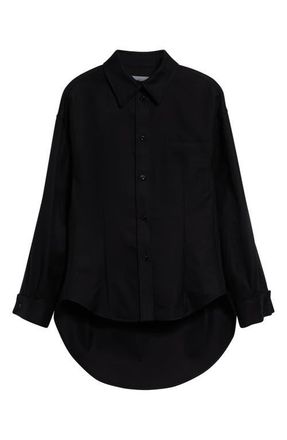 Balenciaga Classic Cocoon Button-Up Shirt in 1000 Black at Nordstrom, Size 4 Us