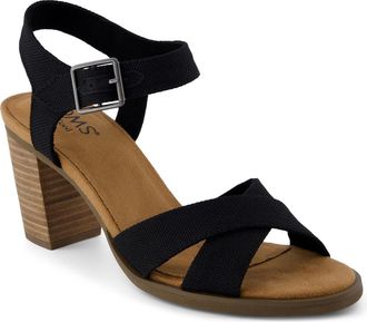 Toms Majorca Ankle Strap Sandal in Black at Nordstrom, Size 5.5