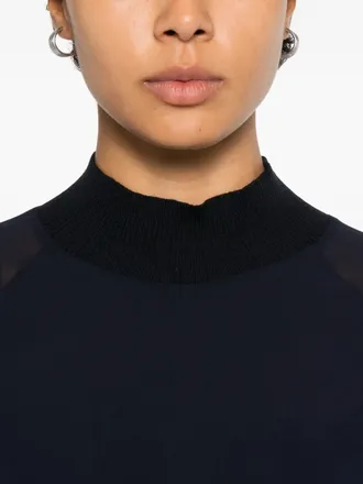 PESERICO Ribbed High-Neck Shirt - Navy