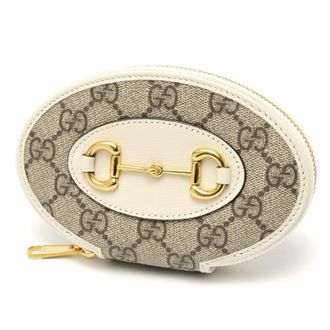 Gucci Beige White Gg Supreme Leather Coin Purse/Coin Case (Pre-Owned)
