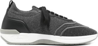 Brioni Panelled Lace-Up Sneakers - Heren - Sneakers - Grijs - 44 1/2 EU - Schoenen