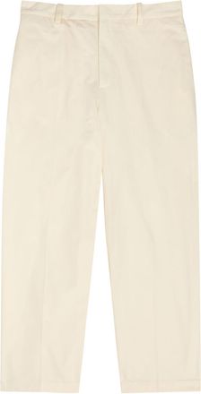 Jil Sander Checked Straight-leg Wool and Linen-blend Trousers - Off White - 50 (IT50 / L)