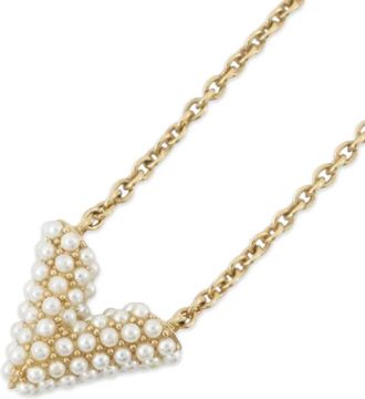 Louis Vuitton Collana Essential V placcata oro con pendente con perle 2020