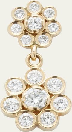 Sophie Bille Brahe Bellis Deux Diamond Flower Drop Earring in 18K Yellow Gold, Single