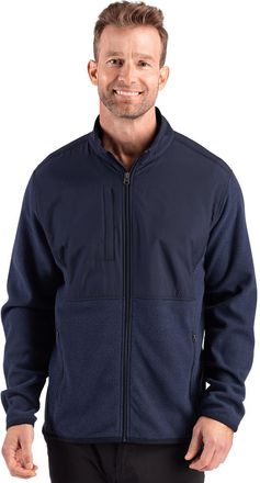 Cutter & Buck Hunts Point Recycled Fleece Mens Hybrid Full Zip Jacket