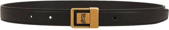 Saint Laurent Grained Leather LA 66 Buckle Thin Belt, Size 95 cm