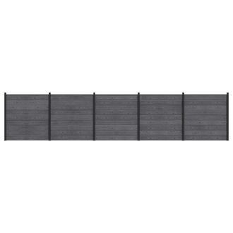 vidaXL Panel De Valla 5 Pcs Wpc Y Aluminio Gris Vidaxl