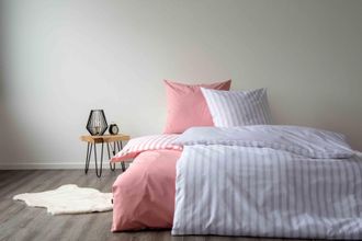 Setex Wendebettwäsche »Baumwoll Streifen« in tollen Unifarben und gestreift