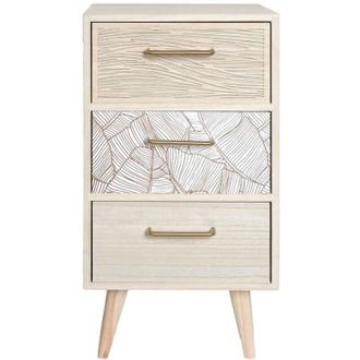 Mobili Rebecca Mobili Rebecca - Rebecca Mobili Mesita de Noche Alta y Estrecha de Madera con 3 Cajones