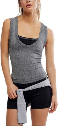 Free People Bittersweet Rib Essential Tank in Heather Grey at Nordstrom, Size X-Small