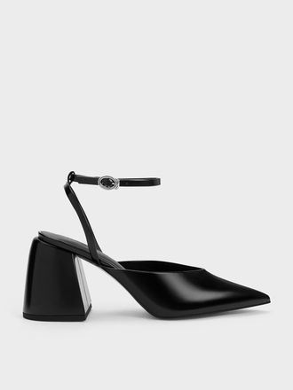 Charles & Keith Chunky Heel Ankle-Strap Pumps