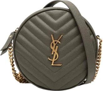 Saint Laurent Pre-owned Vintage Crossbody Bag - Dames - Vintage Schoudertas - Grijs - ONE Size - Leer - Vintage