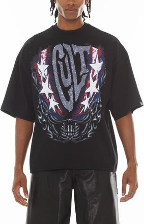 Cult of Individuality Oversize Cotton Graphic T-Shirt in Black at Nordstrom, Size Xx-Large