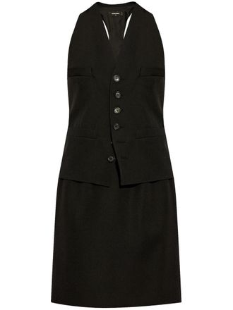 Dsquared2 V-Neck Wool Dress