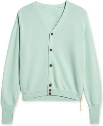 Fortela Oliver Cotton Knit Cardigan in Turquoise at Nordstrom, Size Medium