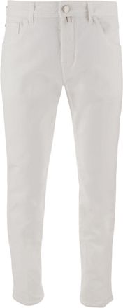 Jacob Cohen White Slim-Fit Five-Pocket Stretch-Denim Jeans