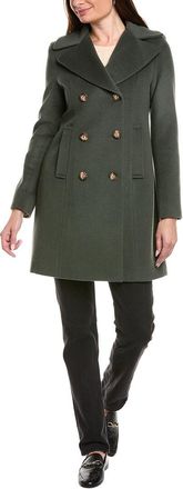Fleurette Fleurette Tailored Double-Breasted Wool-Blend Coat