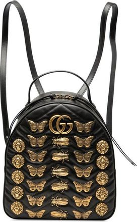 Gucci Pre-owned Gucci Small GG Marmont Matelasse Leather Animalier Backpack Unisex 476671 493075