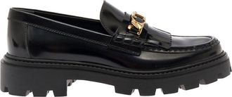 Tod's Black Leather Platform Loafers