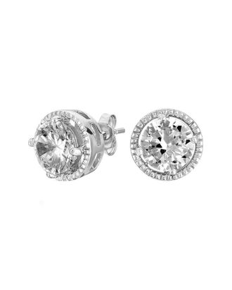 Genevive Silver Cz Halo Studs