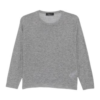 Fabiana Filippi Round-neck Truien - Dames - Ronde hals truien - Grijs - L - Wol - Truien & Vesten