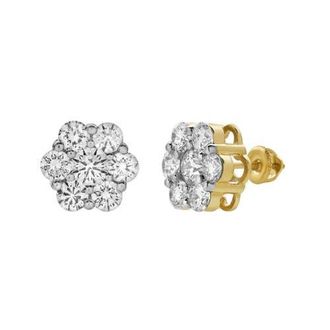 LuvMyJewelry Meadow 14K Yellow Gold Cluster Lab Grown Diamond Unisex Earrings - 2.79 Cts at Nordstrom