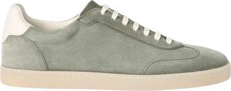 Brunello Cucinelli Suede Sneakers - Heren - Sneakers - Groen - 45 EU - Katoen - Schoenen