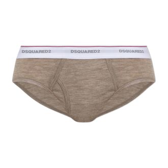 Dsquared2 Ondergoed, Heren, Bruin, M, Wol, Wool Briefs With Logo