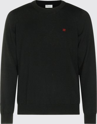 Celine Pullover girocollo in lana vergine con logo
