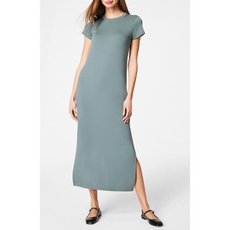 Spanx AirEssentials Stripe Side Slit Maxi Dress in Fennel at Nordstrom Rack, Size X-Small