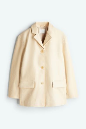 H&M Lederjacke - Hellbeige