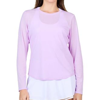 Sofibella Staples Womens Long Sleeve Tennis Shirt in Lavender at Nordstrom, Size X-Large